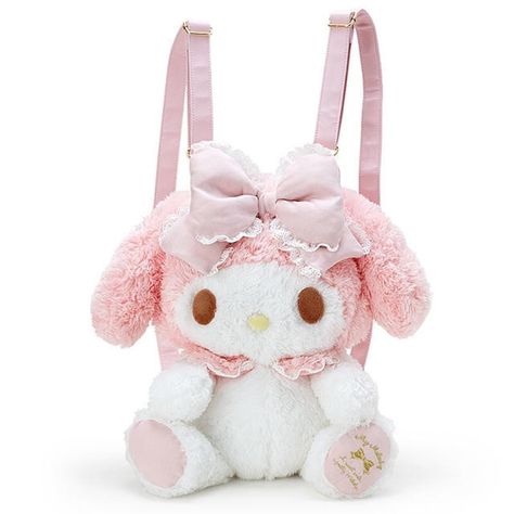 My Melody Accessories, Peluche Aesthetic, My Melody Plush, Melody Plush, Kawaii Bags, Doll Backpack, Sanrio My Melody, Plush Backpack, Kawaii Fashion Outfits