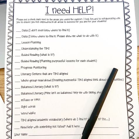 “I need HELP!” Checklist for teachers! I am excited to help this new to me group of educators develop into master scientists of reading instruction this school year! Mentoring New Teachers, Instructional Coaching Menu Teachers, Lead Teacher Ideas, Coach Office Ideas, Coach Office Decor, Reading Specialist Literacy Coach, Instructional Coaching Menu, Curriculum Coach, Literacy Coach Office