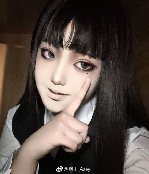 L Cosplay, Makeup Aesthetics, Japan Makeup, Cosplay Reference, Organic Tattoo, Anime Makeup, Japanese Horror, Drawings Ideas, Alternative Makeup