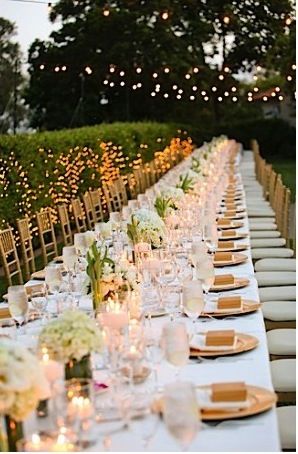 one long table Tafel Decor, Outdoor Reception, Long Table, Reception Table, Wedding Wishes, Here Comes The Bride, Reception Decorations, Place Settings, Decoration Table