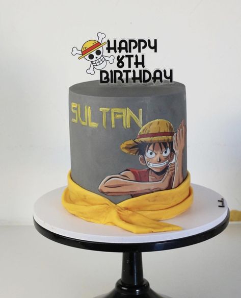 One Piece Cake, One Piece Birthdays, One Piece Theme, Anime Canvas Painting, Anime Cake, Lovely Cake, Happy 8th Birthday, Bday Party Theme, Cake Decorating Piping