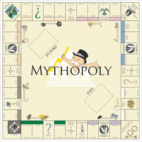 Mythopoly. The perfect blend. #mythology #games Greek Mythology Lessons, Harry Potter Monopoly, Teaching Latin, Board Games Diy, Monopoly Board, Monopoly Game, Diy Games, Class Projects, Ancient Greece