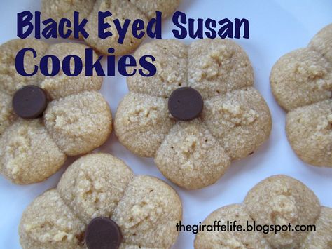 Susan Cookies, Cookie Press Cookies, Press Cookies, Cookies For Christmas, Cookie Press, The Giraffe, Black Eyed Susan, Black Eyed, How To Make Cookies