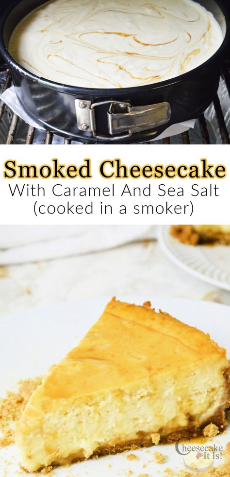 Best Food To Cook In Smoker, Smoked Cheesecake Traeger, Smoked Food Ideas Dinners, Things To Cook On A Smoker, Dessert Smoker Recipes, Smoked Cake Recipes, Smoked Sea Salt Recipes, Food For Smoker, Smoker Cheesecake