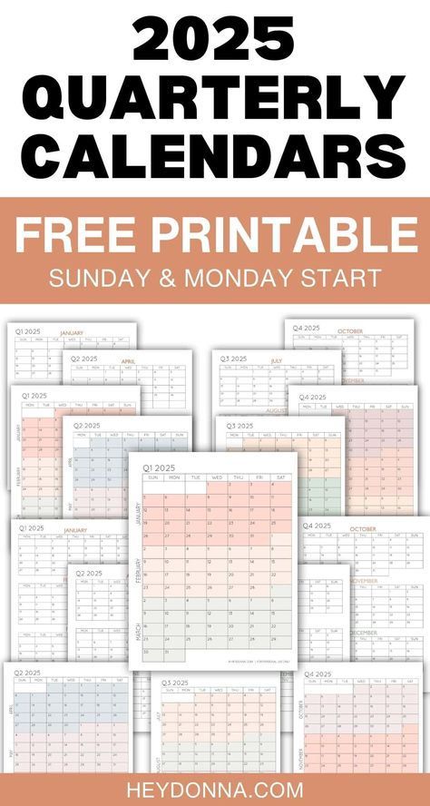 2025 Calendar Monday Start, 2025 Calendar Printable Free, Free Monthly Calendar Printable, Printable Calendar Numbers, 3 Month Calendar, Quarterly Calendar, Calendar Numbers, Library Signs, Monthly Calendars