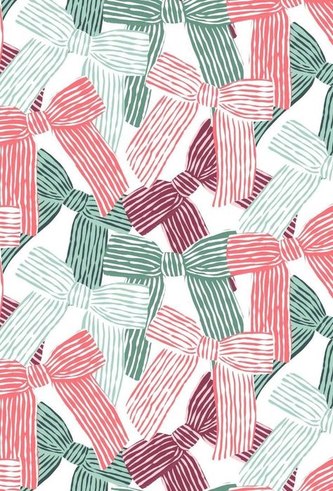 Holiday Wrapping Paper Design, Print And Pattern Trends 2024, Gift Wrap Design Pattern, Christmas Bow Illustration, Preppy Graphic Design, Wrapping Paper Design Pattern, Bows Illustration, Christmas Pattern Wallpaper, Christmas Pattern Illustration