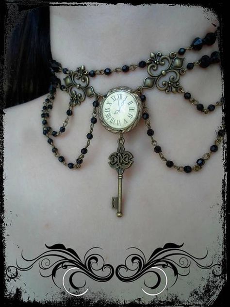 steampunk gothic necklace Steampunk Necklace Diy, Gothic Steampunk Aesthetic, Steampunk Choker, Pirate Stuff, Steampunk Aesthetic, Pirate Jewelry, Grunge Jewelry, Steampunk Necklace, Gothic Necklace