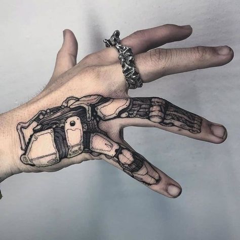 Herren Hand Tattoos, Cyberpunk Tattoo, Long Lasting Temporary Tattoos, Mechanic Tattoo, Hand Tattoos For Guys, Hand Tattoo, Tattoo Sticker, Dope Tattoos, Tattoo Design Drawings