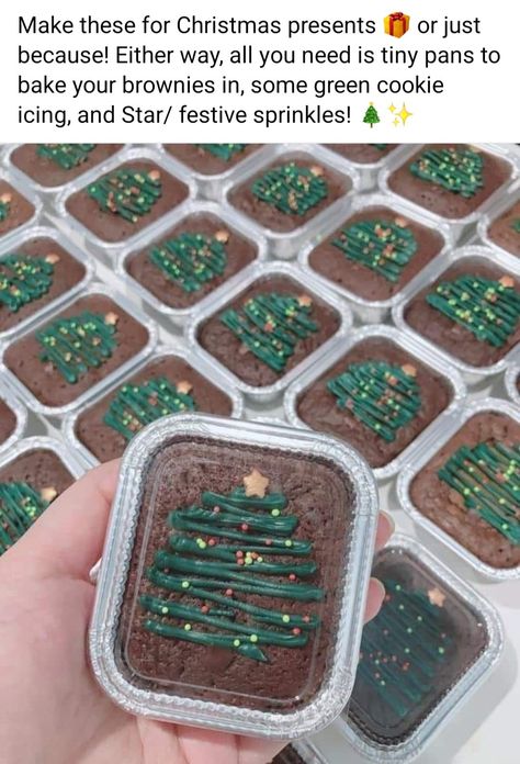 Mini Brownies, Mini Torte, Christmas Homescreen, Trendy Tree, Christmas Cooking, Christmas Snacks, Christmas Home Decor, Bake Sale, Christmas Goodies