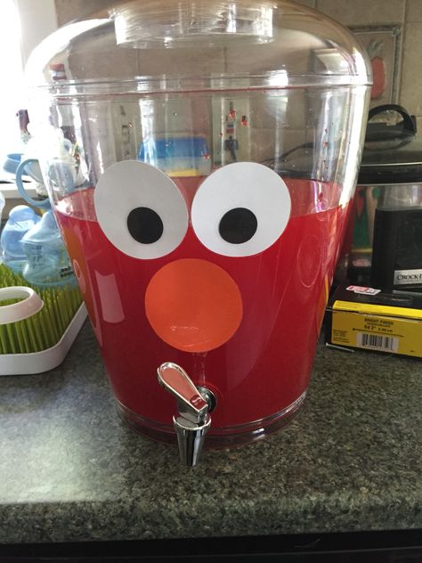 Elmo punch for Sesame Street party Elmo Party Snacks, Sesame Street Winter Birthday, Elmo Snack Ideas, Elmo Food Ideas, Elmo Two Year Old Birthday, Elmo’s World Birthday Party Boy, Elmo Party Food, Sesame Street Birthday Food Ideas, Elmo Second Birthday Party Boy