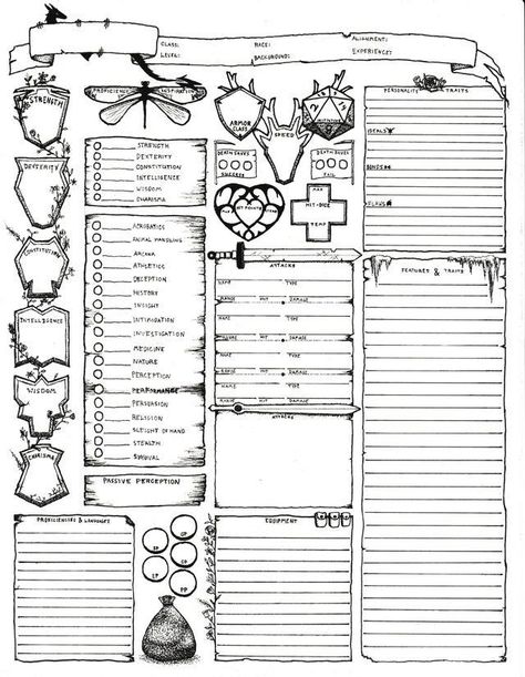 Pathfinder Character Sheet, D D Character Sheet, Class Template, Dnd Character Sheets, Rpg Character Sheet, Dnd Journal, Dnd Diy, Dnd Stats, Dnd Character Sheet