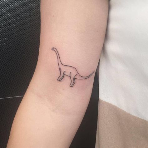 Rib Tattoos For Women, Dinosaur Tattoos, Geniale Tattoos, Aesthetic Tattoo, Long Neck, Little Tattoos, Simplistic Tattoos, Couple Tattoos, Piercing Tattoo