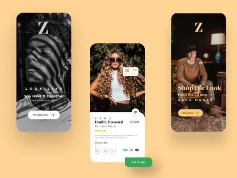 Zara App Redesign | Clothing Store App by UI/UX Design By Mayank Designs For Clothing Brand, Log In Ui, Zara App, App Redesign, Splash Screen, Ecommerce Design, Fashion App, Apple Store, Design Lab