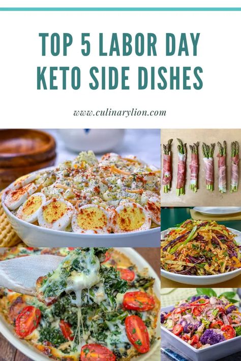 Top 5 Labor Day Low Carb Side Dishes - Culinary Lion Carb Side Dishes, Labor Day Party, Low Carb Side, Party Side Dishes, Side Ideas, Keto Board, Bacon Cauliflower, Keto Dishes, Cauliflower Potatoes