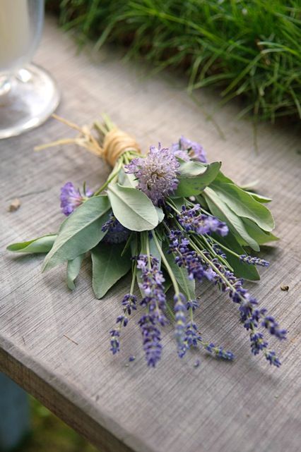 Bouquets For A Rustic Wedding from rusticweddingchic.com Herb Centerpieces, Herb Bouquet, Herb Wedding, Lilac Bouquet, Lavender Cottage, Lavender Bouquet, Kjv Bible, Lilac Wedding, Lovely Lavender