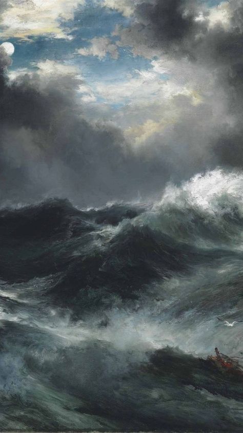 Sea Storm Painting, Dark Ocean Painting, Stormy Ocean Painting, Stormy Sea Painting, Storm Painting, Piskel Art, Arte Indie, Rennaissance Art, Sea Painting