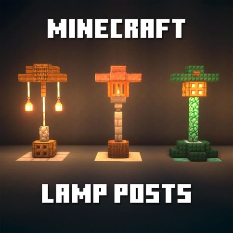 ExecutiveTree - Minecraft on Instagram: “3 Minecraft Lamp Post Ideas . Comment which one’s your favorite! . Follow for more 😊 . ~YouTube channel link in bio~” Mineshaft Minecraft, Minecraft Mineshaft Ideas, Minecraft Lamp Post Ideas, Lamp Post Ideas, Minecraft Mineshaft, Minecraft Lamp Post, Cute Things To Build In Minecraft, Minecraft Lamp, Minecraft Decoration