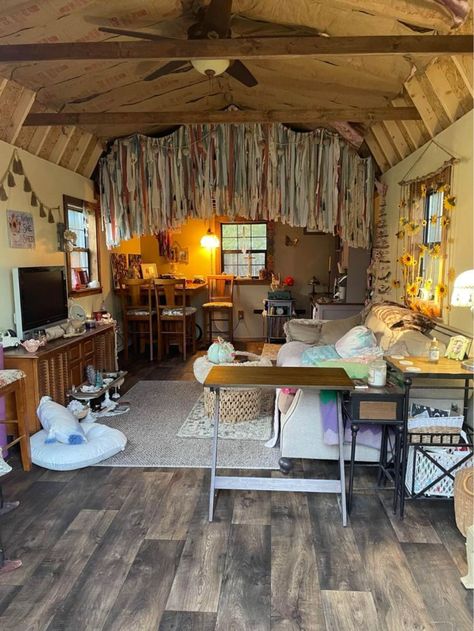 She Shed Floor Plans, Shed To Tiny Home, She Shed With Loft, Witchy Mansion, Shed With Loft, Shed Floor Plans, Cottage Tiny House, Shed Floor, Sleeping Loft