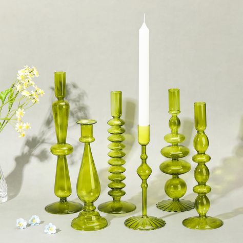 PRICES MAY VARY. Package Contents: you will receive 6 pieces of candle stick holders of different sizes, and these candle holders can hold candles, suitable for birthday parties, weddings and Christmas, Thanksgiving table and window decorations, making your room bright and warm Size and Material: our glass candle holder is available in 6 different sizes, so that you can choose proper size according to your candles; Besides, these candlesticks are made of glass material, exquisite, smooth lines a Wedding Plate Setting, Glass Taper Candle Holders, Wedding Party Centerpieces, Standing Candle Holders, Party Centerpiece, Glass Candlestick Holders, Wedding Plates, Tall Candle, Thanksgiving Table Settings