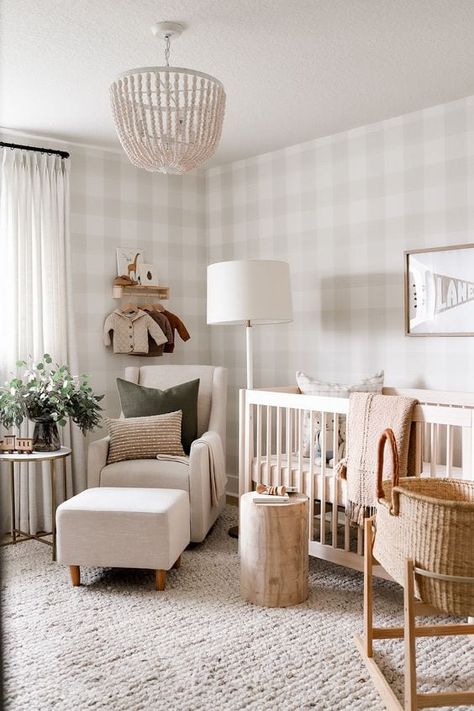 13  Gender Neutral Nursery Ideas You'll Absolutely LOVE - One Sweet Nursery Narrow Nursery, Nursery Furniture Layout, Gender Neutral Nursery Inspiration, Nursery Inspiration Neutral, Nursery Themes Neutral, Gender Neutral Nursery Ideas, Gender Neutral Baby Room, Nursery Layout, Boho Rainbow Nursery