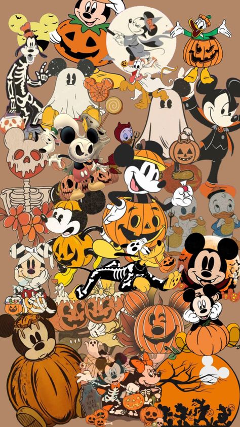 70s Aesthetic Wallpaper, Spooky Background, Halloween Wallpaper Backgrounds, Disney Characters Wallpaper, Halloween Wallpaper Cute, Cute Mobile Wallpapers, Horror Movie Icons, Mickey Halloween, Disney Background