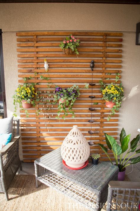 Wall Trellis, Wall String Lights, Lattice Wall, Wood Slat Wall, House Backyard, Patio Wall, The Aesthetics, Outdoor Living Spaces, Wall Garden