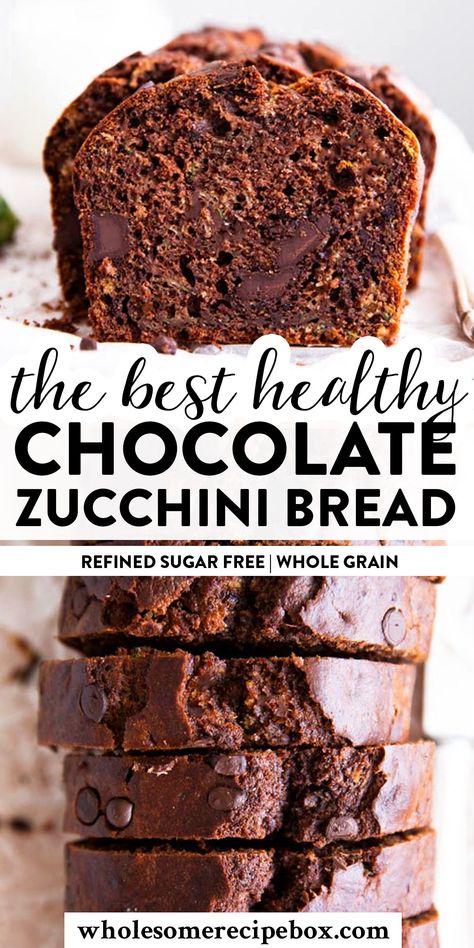 Stock The Freezer, Chocolate Zucchini Loaf, Healthy Chocolate Zucchini Bread, Double Chocolate Zucchini Bread, Zucchini Recipes Dessert, Easy And Healthy Breakfast, Zucchini Bread Healthy, Healthy Cakes, Chocolate Zucchini Muffins