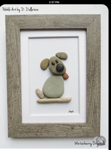 Stone Pictures Pebble Art, Sea Glass Art Projects, Pebble Art Family, Diy Rock Art, Puppy Art, Glass Art Projects, Beach Glass Art, Space Wall Art, Driftwood Crafts