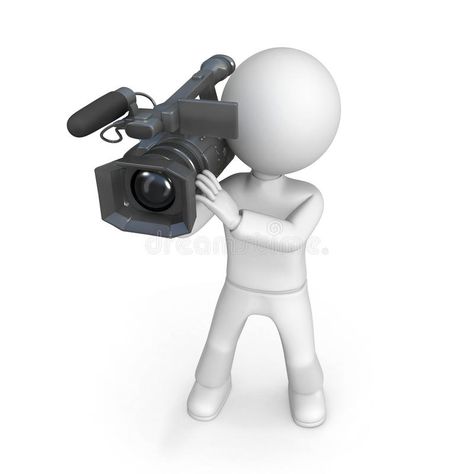 Person with video camera. 3d illustration of figure or person operating video ca #Sponsored , #affiliate, #sponsored, #camera, #operating, #ca, #video Lens Background, Emoji People, Emoji Man, White Studio Background, Stick Figure Animation, Blue Emoji, 3d Camera, White Figures, Emoji Images