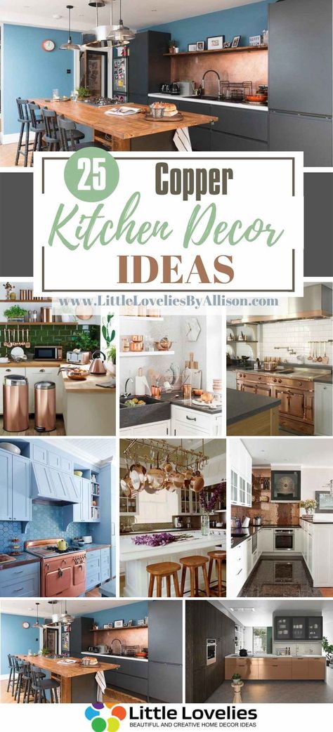 25 Copper Kitchen Decor Ideas That Are Stunningly Beautiful Copper Hardware Kitchen, Copper Decor Accents, Copper Kitchen Accents, Black And Copper Kitchen, Cooper Kitchen, Copper Kitchen Backsplash, Kitchen Copper, Copper Kitchen Decor, Copper Interior