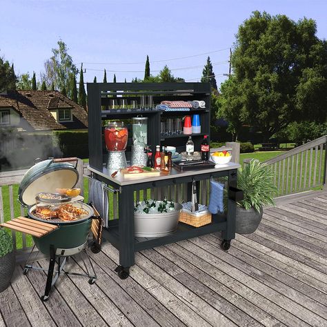 Amazon.com: GDLF Potting Bench Table Large Outdoor Kitchen Island Prep Station with Stainless Steel Top Waterproof Cover, Hardwood, 66.9" H : Patio, Lawn & Garden Potting Bench Bar, Large Outdoor Kitchen, Portable Outdoor Bar, Potting Station, Patio Grill, Diy Bbq, Potting Table, Build Outdoor Kitchen, Stainless Sink