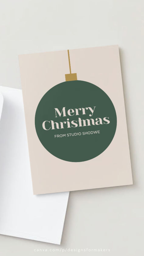 Green Modern Minimal Company Christmas Folded Card Virtual Christmas Card, Company Christmas Card, Company Christmas Cards, Modern Branding Design, Etsy Shop Branding, Business Christmas Cards, Digital Christmas Cards, Etsy Branding, Holy Moly