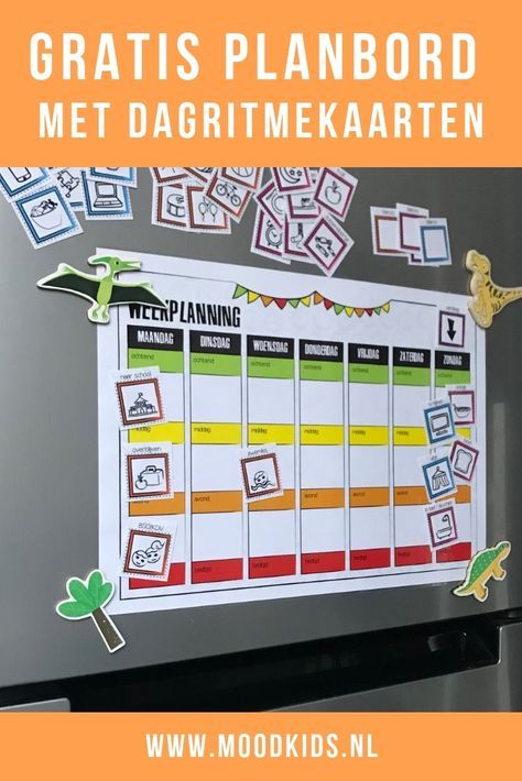 Gratis planbord voor kinderen met dagritmekaartjes | MoodKids #leukmetkids #organizing #gezin #opvoeding Routine Planner, Scandal Abc, Planner Organization, Kids Entertainment, Planner Templates, Life Skills, Teaching Kids, Digital Planner, Diy For Kids