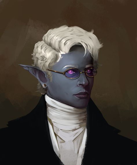 Drow Character Art, Wizard Dnd, D D Rogue, Character Portrait, Fantasy Portraits, Gray Hair, Character Portraits, Librarian, Hair