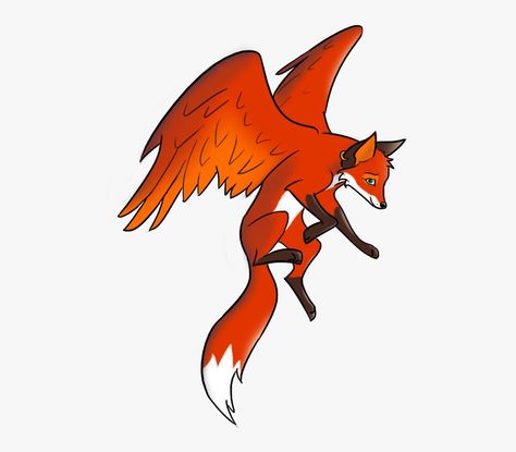 Fox With Wings, Snake Dragon, Flying Fox, Fox Drawing, Grimoire Book, Fantasy Beasts, Fox Art, Mystical Creatures, Red Fox