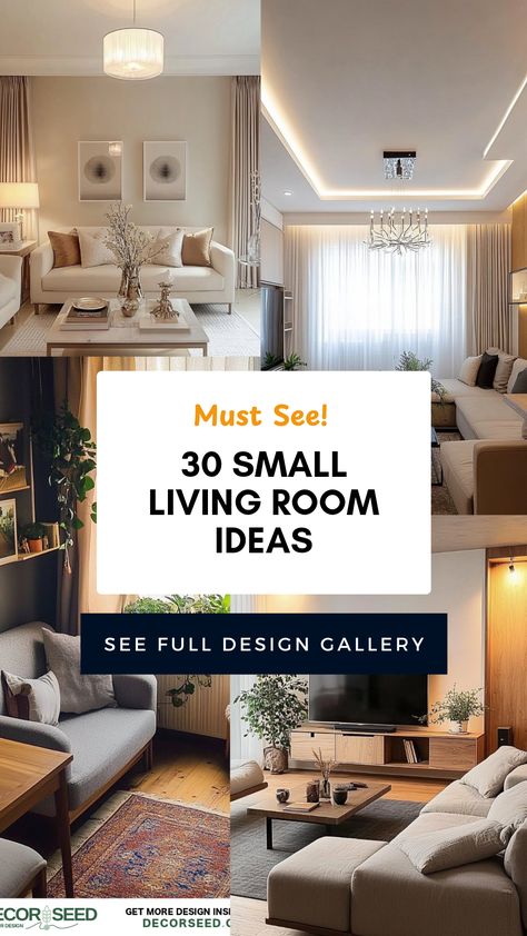 Maximize space in your cozy living room with these 30 stylish ideas! Small living rooms can feel cramped, but with the right design tips and furniture choices, you can create a space that feels open and inviting. Discover how to arrange furniture, use colors that make the room feel larger, and find multifunctional pieces that add both beauty and practicality. Whether hosting friends or relaxing after a long day, these designs will inspire you to transform your small living room into a functional yet stylish retreat for all your needs. Classy Small Living Room Ideas, Living Room With One Wall Layout, Making Living Room Cozy, Designs For Small Living Rooms, Sitting Room Decorating Ideas Cozy, Arranging Furniture Around Fireplace Small Living Room, Cohesive Living Room, Staging A Small Living Room, Maximize Living Room Space