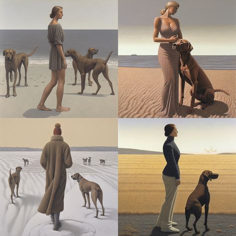 Alex Colville Midjourney style | Andrei Kovalev's Midlibrary 2.0 Franz Xaver Winterhalter, Canadian Painters, Alex Colville, Hieronymus Bosch, Cyberpunk Character, Canadian Art, Canadian Artists, Human Figure, Original Work