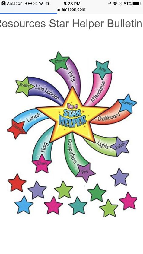 Star Themed Classroom, Birthday Chart Classroom, Uppfostra Barn, Stars Classroom, Summer Bulletin Boards, Classroom Helpers, Classroom Charts, Classroom Rules Poster, School Ties