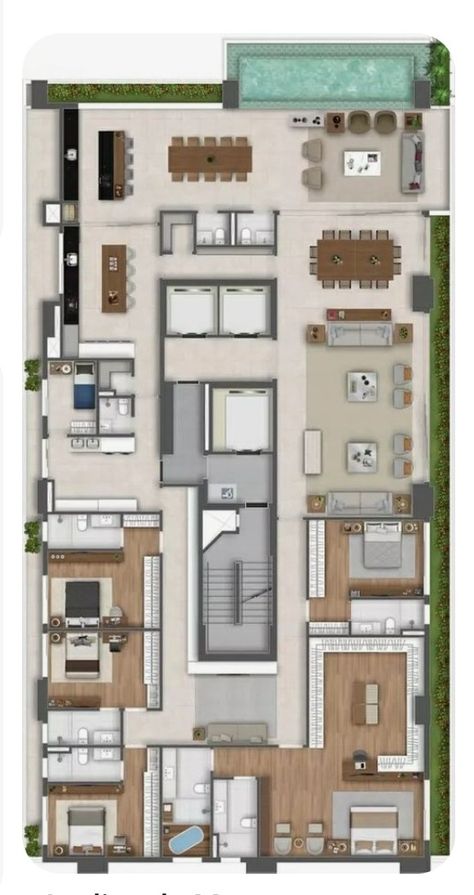 Penthouse Layout, Property Layout, Single Storey House Plans, Architectural Plan, Suite Master, Small Modern House Plans, Indian House Plans, Tiny House Loft, House Floor Design