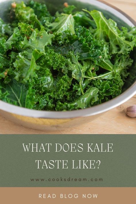 Many health recipes include kale for its nutritiousness. Yes, kale has come a long way to the untouchable dinner plate garnish. But what does kale taste like exactly? Is it as horribly bitter as some people claim? Or are there sweeter crunchier varieties? | What is Kale? | Does Kale Taste Like Spinach? | Is Kale Sweet or Bitter? | What Does Cooked Kale Taste Like? | #kale #vegetable #nutritious Cooked Kale, Plate Garnish, Kale Vegetable, How To Cook Kale, Health Recipes, Dinner Plate, Bitter, The Basics, Kale