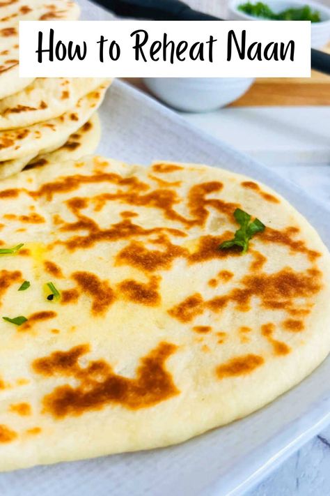 Naan Bread In Air Fryer, Toppings For Naan Bread, How To Use Naan Bread, Naan Recipe Ideas, Air Fryer Naan Bread, Garlic Naan Bread Recipe, Nana Bread, Plain Naan, Bread Naan