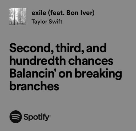 Exile Taylor Swift Lyrics, Exile Lyrics, Exile Taylor Swift, Taylor Swift Song Lyrics, Female Rage, Taylor Lyrics, Swift Lyrics, Bon Iver, Long Stories