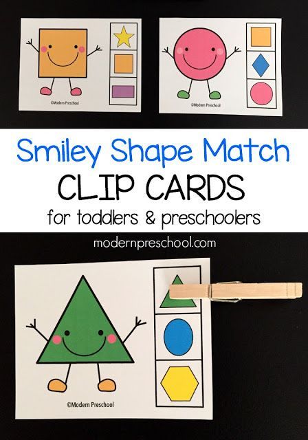 Modern Preschool, Teaching Shapes, Printable Shapes, Shapes Preschool, Learning Shapes, Shapes Activities, Toddlers And Preschoolers, Shape Matching, Clip Cards