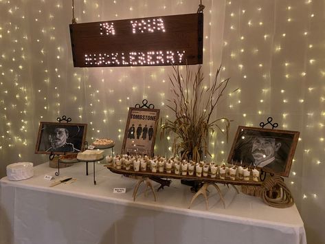 Tombstone Birthday Party, Tombstone Movie Themed Party, Doc Holliday Tombstone, Tombstone Movie, Grooms Table, Wild West Birthday, Doc Holiday, 25th Bday, Movie Birthday Party