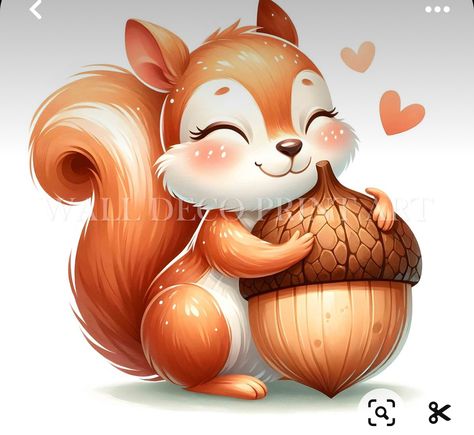 Cute Squirrel Art, Soft Sketch, Cartoon Squirrel, Squirrel Clipart, Sketch Cute, Fall Animals, Squirrel Illustration, Watercolor Mixed Media, Squirrel Art