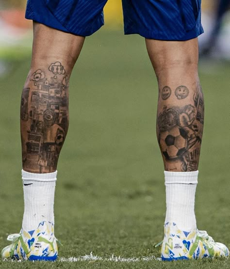 #neymarjr #brasil #worldcup2026qualifiers Neymar Leg Tattoo, Tattoo Football, Neymar Wallpapers, Soccer Tattoos, Leg Sleeve Tattoos, Football Tattoo, Hand Tattoo Designs, Leg Tattoo Ideas, Simple Tattoos For Guys