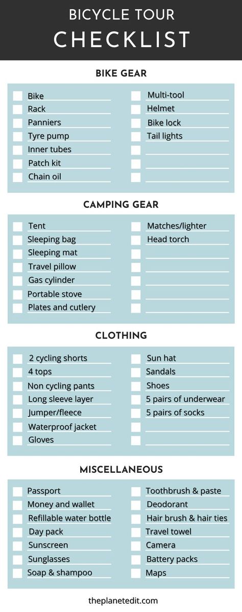 Bicycle touring gear checklist Bike Touring Packing, Bike Touring Gear, Motorcycle Campers, Bikepacking Gear, Bicycle Camping, Summer Bike, Bike Touring, Bicycle Travel, Bike Camping