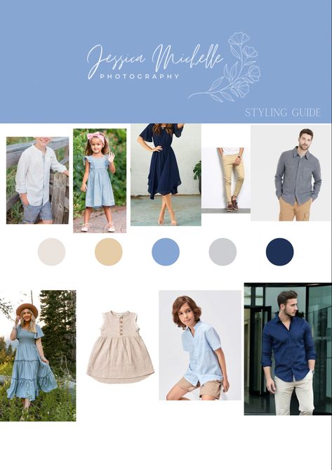 Dusty blue & navy color palette for family photoshoot outfits Blue Color Palette Photoshoot, Navy Blue Photoshoot Outfits Family, Color Palette With Dusty Blue, Dusty Blue Family Pictures, Family Photo Outfits Navy Blue, Navy Blue Family Pictures Outfits, Blue Family Pictures Outfits, Navy Family Pictures, Dress For Family Pictures