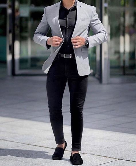 Grey Blazer Men Outfit, Grey Blazer Outfit Men, Blazer Men Outfit, Coat Pant For Men, Grey Blazer Outfit, Blazers For Men Casual, Grey Suit Men, Stylish Mens Suits, Man Dress