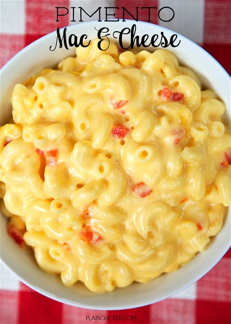 Nashville. This stuff is SO good! Super creamy and delicious. Tastes just like the original! Great for a cookout! Pimento Mac And Cheese, Plain Chicken Recipe, Homemade Cheese Sauce, Nice Recipes, Mac Cheese Recipes, Plain Chicken, Side Dish Recipes Easy, Pimento Cheese, Mac N Cheese Recipe